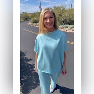 NWT BLUE 2PC KNIT PANT & TOP SET-S